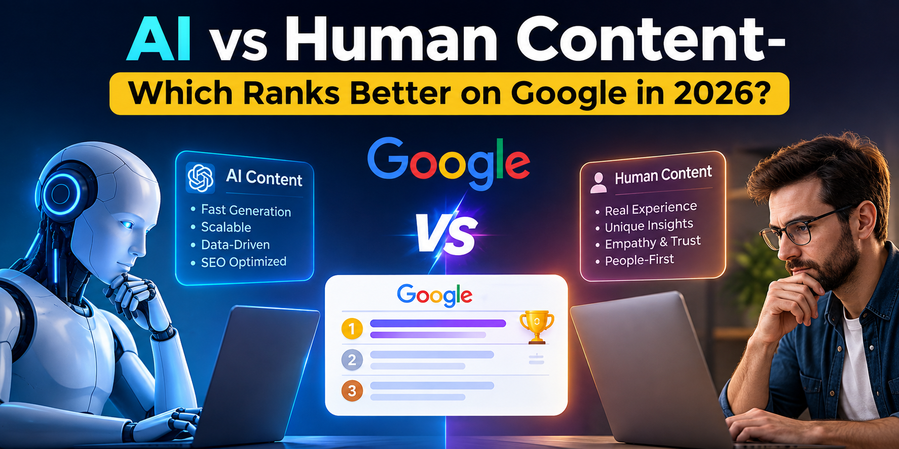 AI vs Human Content- Which Ranks Better on Google in 2026?